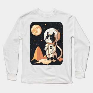 Catronaut Cat Astronaut Deep In Space Cosmic Cat Science Long Sleeve T-Shirt